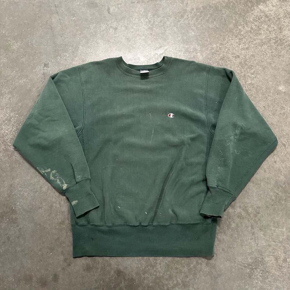 Vintage 90s Champion Reverse Weave Crewneck Sweatshirt Made USA Distressed Large